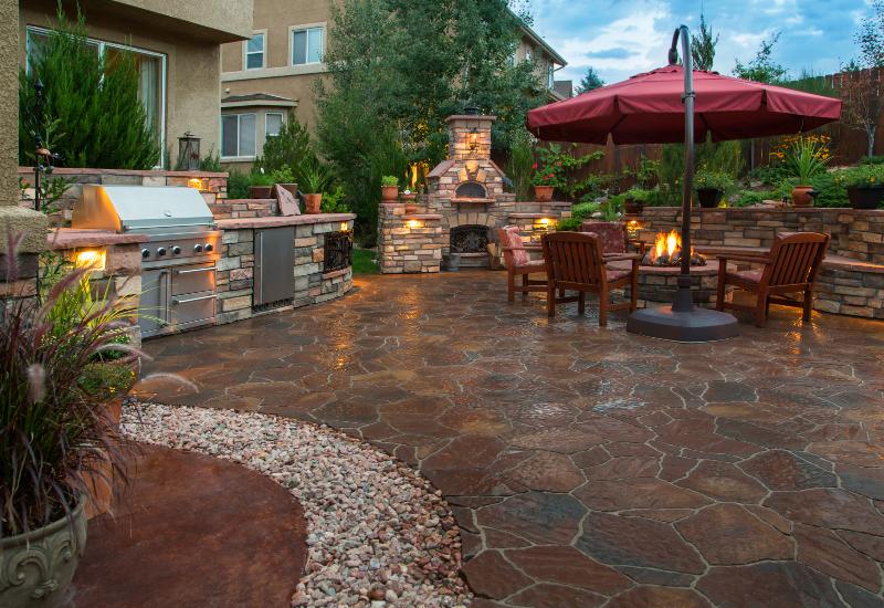 Custom outdoor kitchen constructed by Exterior Design + Decks in North Atlanta